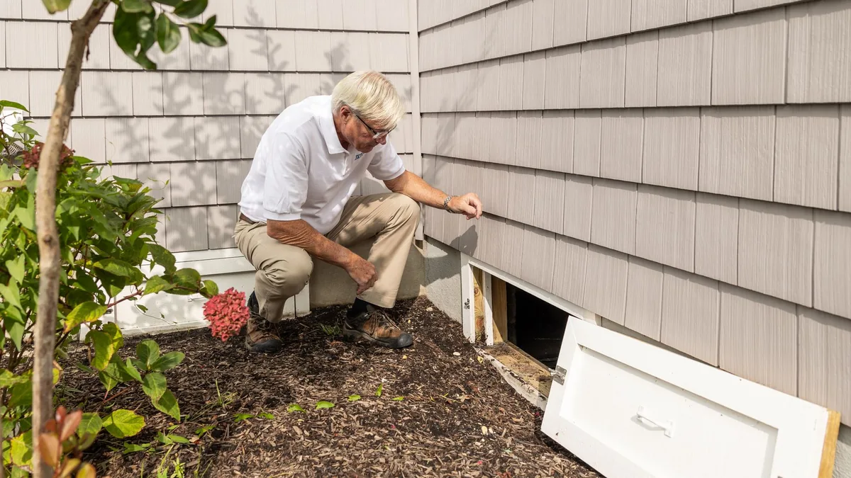 Crawl space under a raised home in Baton Rouge, LA
